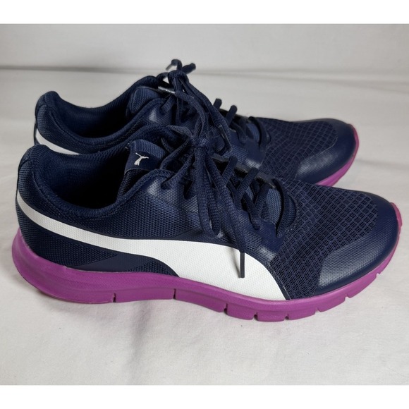 Puma Navy White Pink Women's 8.5 Mesh Soft Foam Comfort Insert Running Shoes - Picture 6 of 8